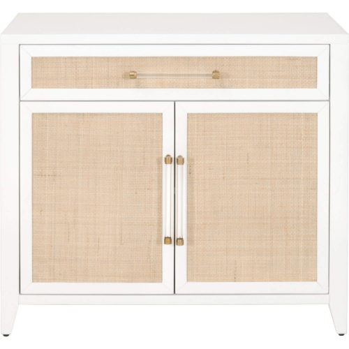 Holland Chest in Matte White & Rattan 6146.WHT/NAT