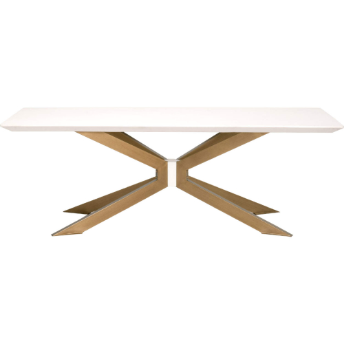 Industry 87" Dining Table in Ivory Concrete & Brass 4630.BRA/IVO