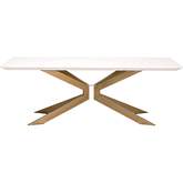 Industry 87" Dining Table in Ivory Concrete & Brass 4630.BRA/IVO