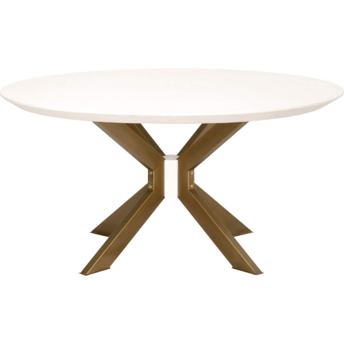 Industry 60" Round Dining Table in Ivory Concrete & Brass 4632-RD.BRA/IVO