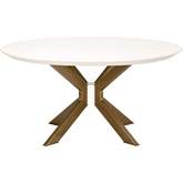 Industry 60" Round Dining Table in Ivory Concrete & Brass 4632-RD.BRA/IVO