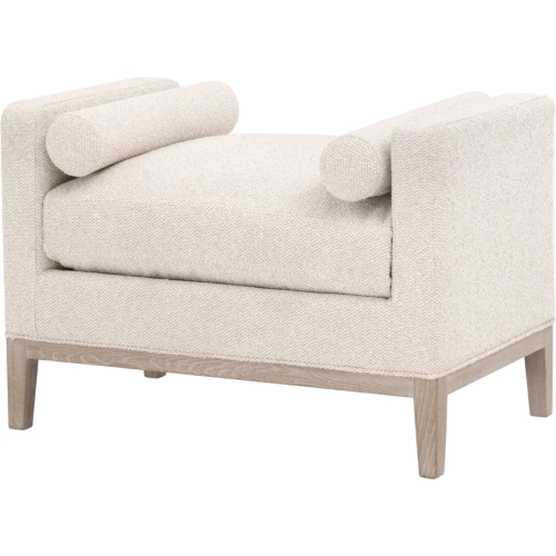 Keaton Accent Stool Bench in LiveSmart Gellar Linen & Natural Gray Oak