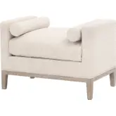 Keaton Accent Stool Bench in LiveSmart Gellar Linen & Natural Gray Oak