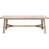 Klein Dining Table in Light Honey Oak & Brushed Gold 6125.LHON/BGLD