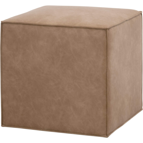 Knox Accent Cube Ottoman in Ivanhoe Toast Vegan Leather 6434.IVT