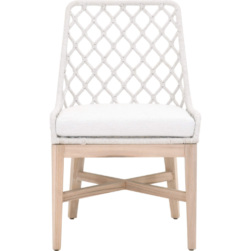 Lattis Outdoor Dining Chair in Grey Teak & White 6803.WHT/WHT/GT