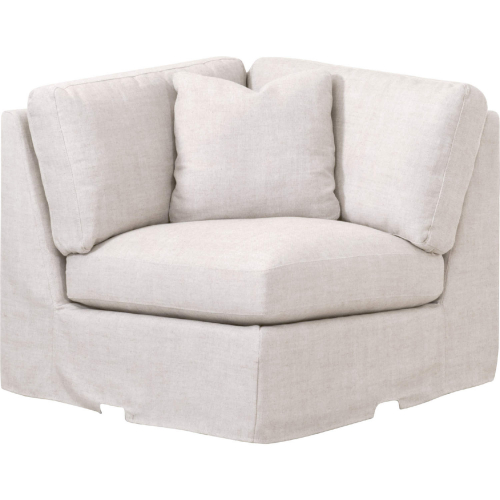 Lena Modular Sectional Slope Arm Slipcover Corner Chair in Bisque Fabric 6603-CRN.BISQ