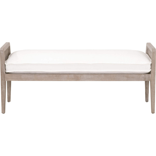 Leone Bench in Pearl Fabric, Natural Gray Oak & Cane 6698.LPPRL/NG