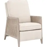 Leone Manual Push Back Recliner in LiveSmart Linen, Natural Gray Oak & Cane 6696.LGLIN/NG