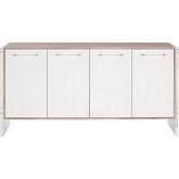 Lorin Media Sideboard in Pearl White Faux Shagreen, Acacia & Acrylic 6109.NG/PRL-SHG/BSL