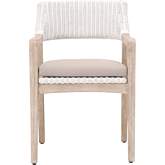 Lucia Dining Arm Chair in Gray Mahogany, White Rattan & Gray 6810.WTR/LGRY/NG