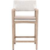 Lucia Counter Stool in White Rattan, Gray Fabric & Gray Wood 6810CS.WTR/LGRY/NG