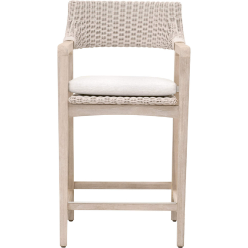 Lucia Outdoor Counter Stool in White Poly, White Speckle Fabric & Gray Wood 6810CS.PwithWHT/GT