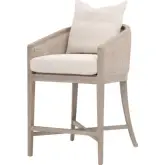 McGuire Counter Stool in LiveSmart Linen, Natural Gray Oak & Cane