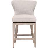 Milton Swivel Counter Stool in Bisque French Linen & Natural Gray Ash 6421-CSUP.BIS-BT/NG