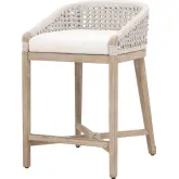Montecito Counter Stool in White Speckle Rope, Pearl Fabric & Gray Wood 6795CS.WHT/LPPRL/NG