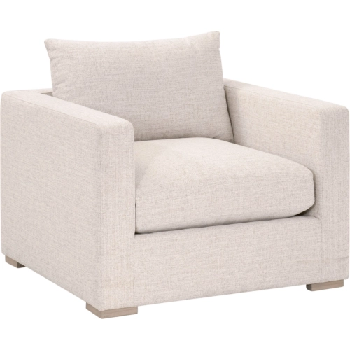 Newport Outdoor Track Arm Accent Chair in LiveSmart Shapiro Sand Fabric & Wood