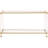 Nouveau Console Table in Brass, Lucite & Glass 6075.BBRS/CLR
