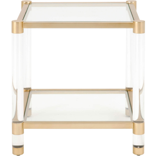 Nouveau End Table in Brass, Lucite & Glass 6074.BBRS/CLR
