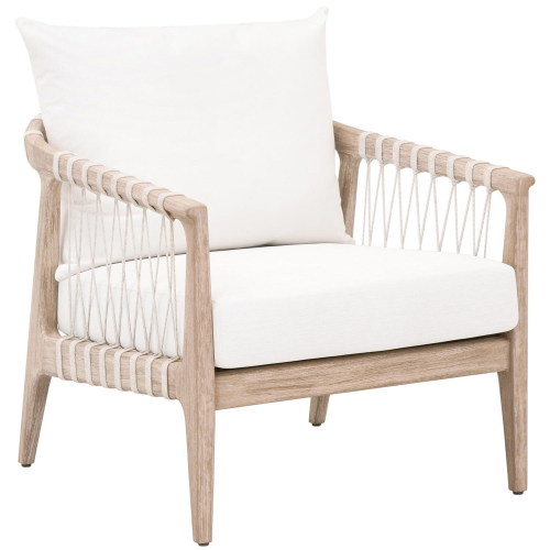 Pacific Accent Club Chair in White Speckle Rope, Pearl Fabric & Natural Gray Wood 6801.WHT/LPPRL/NG