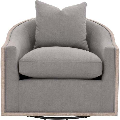 Paxton Swivel Accent Club Chair in Gray Fabric & Gray Wood 6656.LPSLA/NG