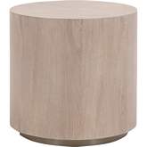 Roto Large End Table in Natural Gray Oak & Silver 4609-L.NGO/SLV