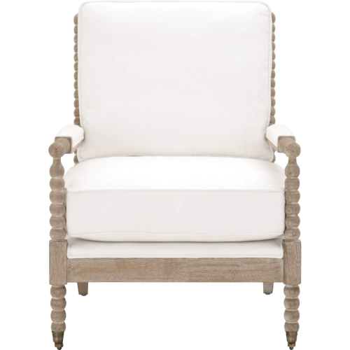 Rouleau Accent Club Chair in Pearl Fabric & Gray Wood 6648.LPPRL/NG