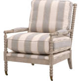 Rouleau Accent Club Chair in Pewter Stripe Fabric & Gray Oak Wood 6648.SPEwithNG