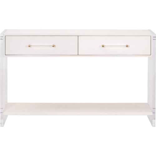 Sonia Console Table in Pearl Faux Shagreen Resin, Wood & Acrylic 6111.PRL-SHG/BBRS