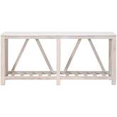 Spruce Console Table in White Wash Pine & White Quartz 8021.WW-PNE/WHTQ