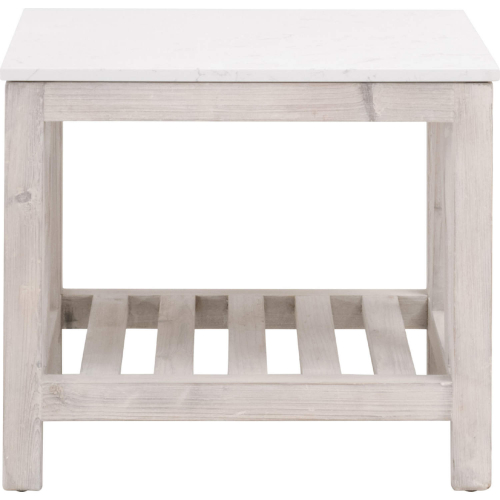 Spruce End Table in White Wash Pine & White Quartz 8020.WW-PNE/WHTQ