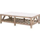 Spruce Coffee Table in Smoke Gray Pine & White Quartz 8019.SGRY-PNE/WHTQ