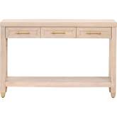 Stella Narrow Console Table in Light Honey Oak Finish 6138.LHON/BBRS
