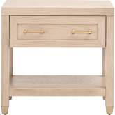 Stella 1 Drawer Nightstand in Light Honey Oak Finish & Brushed Brass 6134.LHON/BBRS