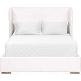 Stewart Cal King Bed with Wing Headboard in Pearl Fabric 7126-2.LPPRL/NG