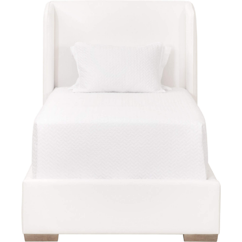 Stewart Twin Bed with Wing Headboard in Pearl Fabric 7126-T.LPPRL/NG