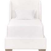 Stewart Twin Bed with Wing Headboard in Pearl Fabric 7126-T.LPPRL/NG