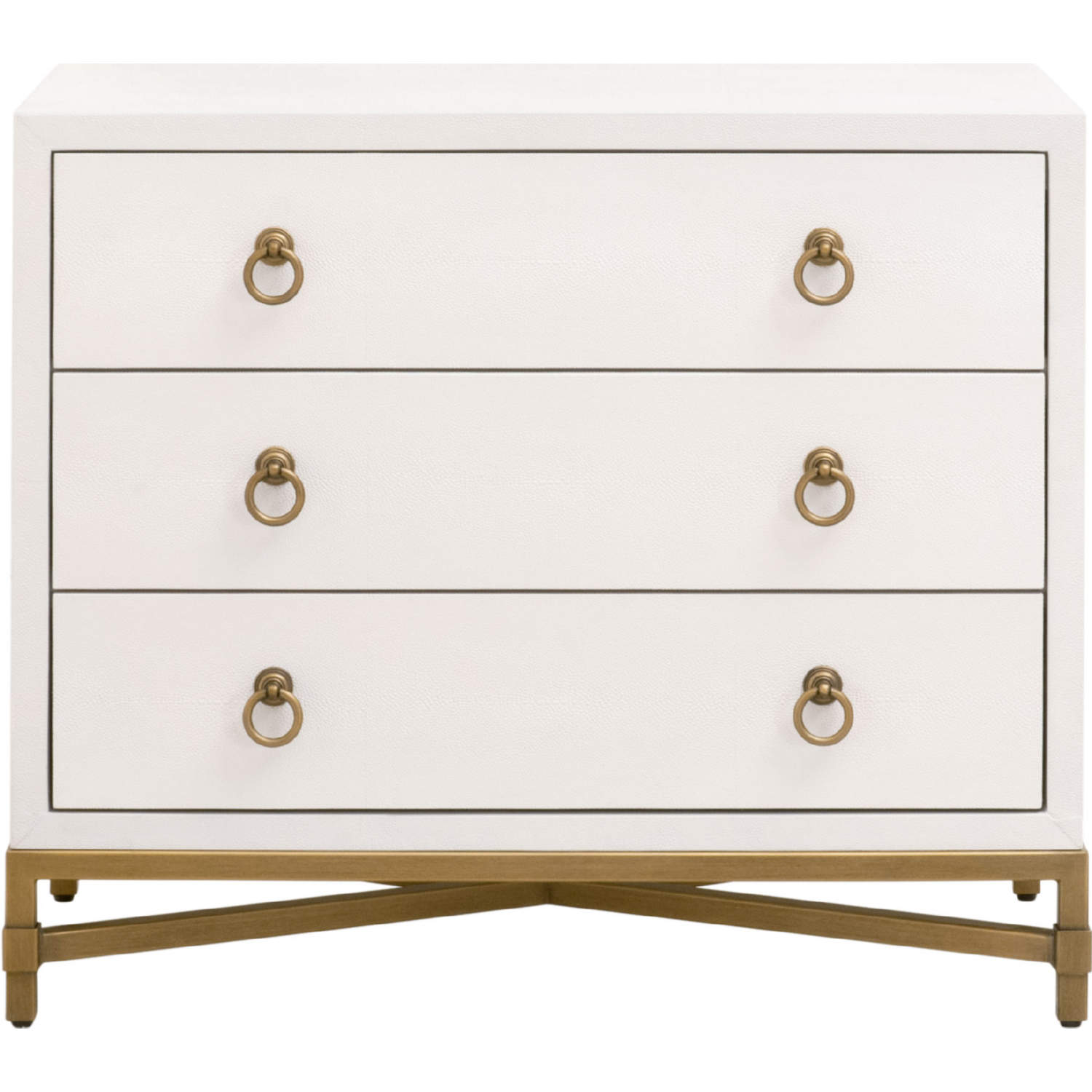 Strand Pearl Shagreen 3-Drawer Nightstand