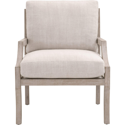 Stratton Club Accent Chair in Bisque Fabric & Gray Wood 6655.BISQ/NGBE