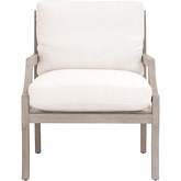 Stratton Accent Club Chair in Boucle Snow White Fabric & Gray Wood 6655.BOU-SNO/NGBE