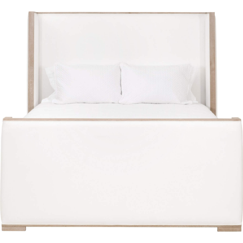 Tailor Shelter CA King Bed in Pearl Fabric & Natural Gray Oak 7130-2.LPPRL/NG