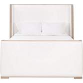 Tailor Shelter CA King Bed in Pearl Fabric & Natural Gray Oak 7130-2.LPPRL/NG