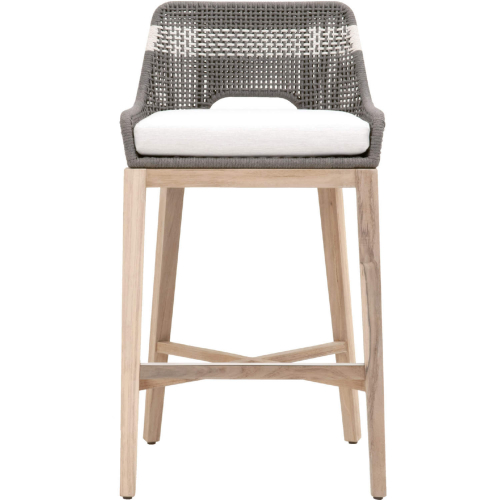 Tapestry Outdoor Bar Stool in Dove Grey & White Rope 6850BS.DOV/WHT/GT