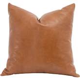 Better Together 22" Pillow in Brown Top Grain Leather & Jute 7204-22.WHBRN/JUT (Set of 2)