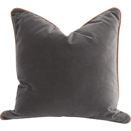 Not So Basic 20" Pillow in Gray Velvet & Brown Leather 7202-20.DDOV/WB (Set of 2)