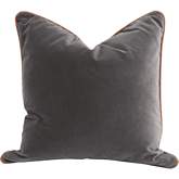 Not So Basic 20" Pillow in Gray Velvet & Brown Leather 7202-20.DDOV/WB (Set of 2)