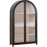Toulouse Display Cabinet in Black Birch, Oak Wood & Tempered Glass 8110.BLK-BIR/NO