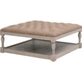Townsend Coffee Table in Tufted Toast Vegan Leather & Natural Gray Wood 6429UP.IVT-BT/NG