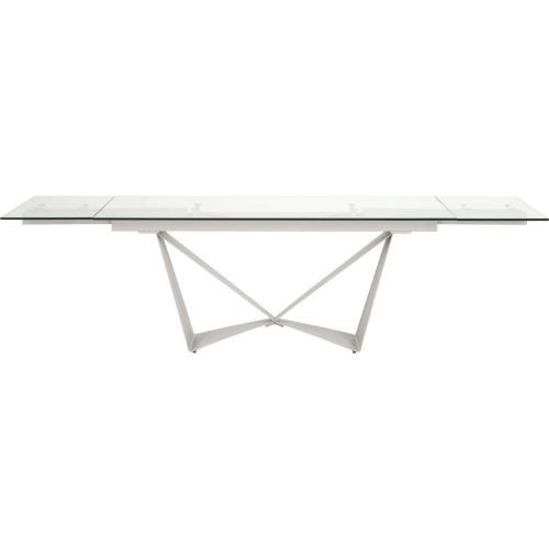 Vida 71" Extension Dining Table in Light Gray Metal & Glass 1606-EXDT.MLG/CLR