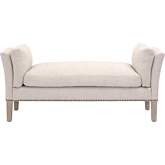 Warner Bench in Gray Wood & Bisque Fabric 6430UP.BIS-GLD/NG